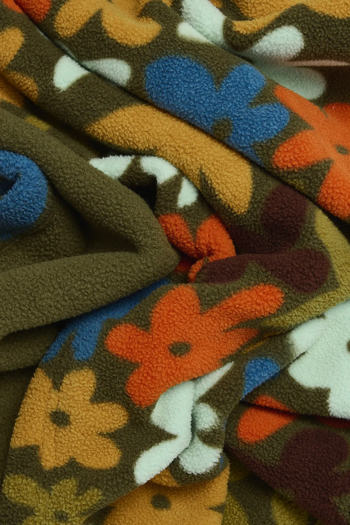 Best Ola - Polar Fleece Scarf in Bubble Floral Print All Accessories|Scarves