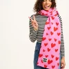 Fashion Ola - Polar Fleece Scarf in Pink Heart Cupid Print All Accessories|Scarves