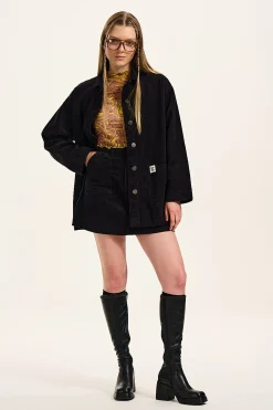 Discount Olly - Corduroy Jacket in Black All Outerwear & Knitwear|Jackets