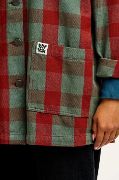 Hot Olly - Twill Jacket in Green & Red Houston Tartan Print All Outerwear & Knitwear|Jackets