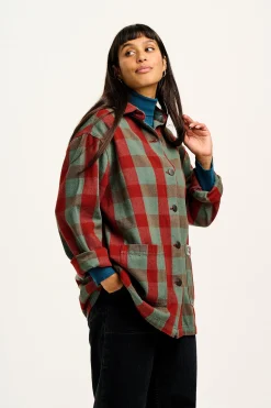 Hot Olly - Twill Jacket in Green & Red Houston Tartan Print All Outerwear & Knitwear|Jackets