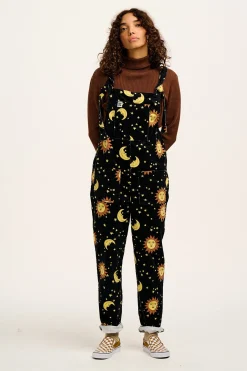 Outlet Original - Corduroy Dungarees in Black Orion Print All Dungarees|Tall Range