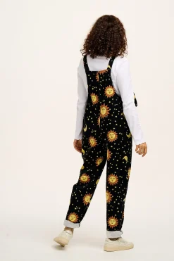 Outlet Original - Corduroy Dungarees in Black Orion Print All Dungarees|Tall Range