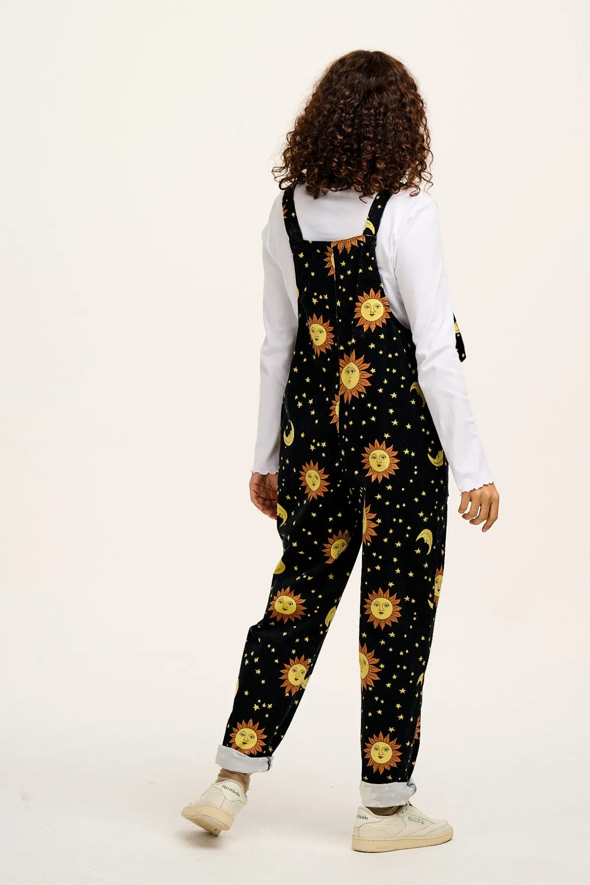 Outlet Original - Corduroy Dungarees in Black Orion Print All Dungarees|Tall Range