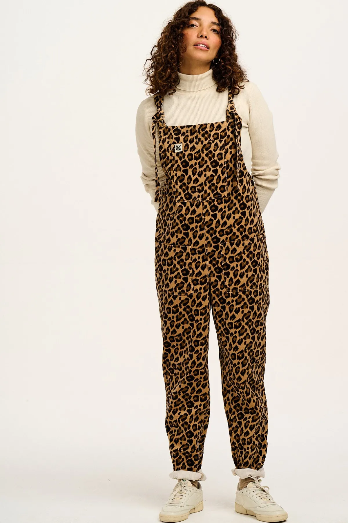 Online Original - Corduroy Dungarees in Leopard Print All Dungarees|Tall Range