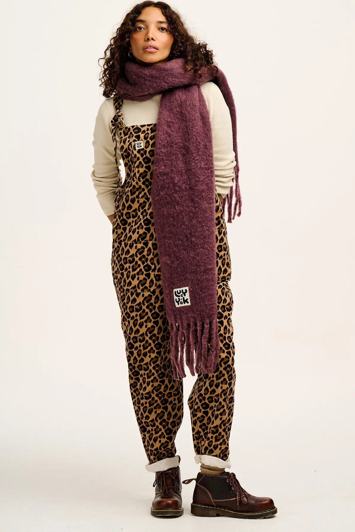 Online Original - Corduroy Dungarees in Leopard Print All Dungarees|Tall Range
