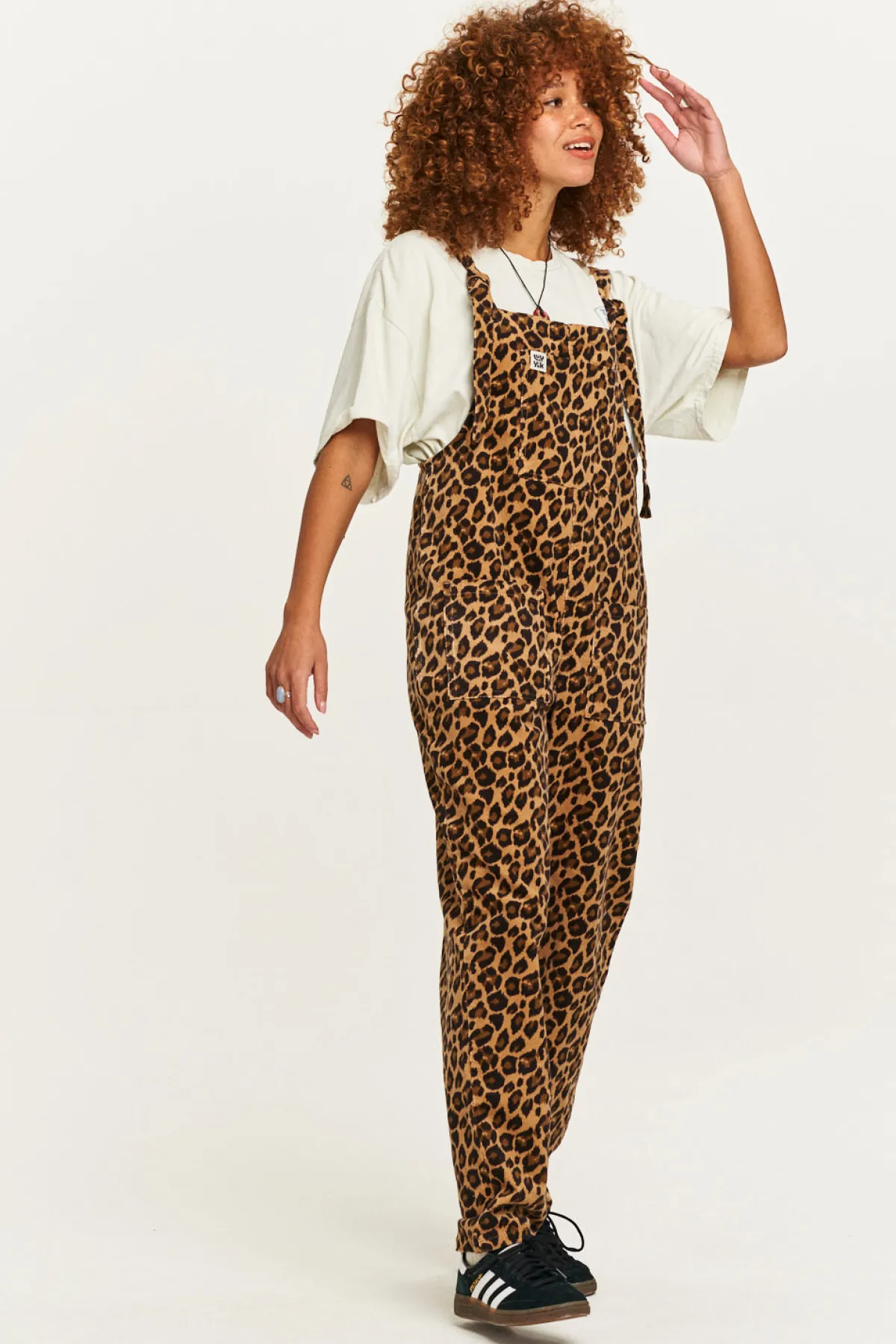 Online Original - Corduroy Dungarees in Leopard Print All Dungarees|Tall Range