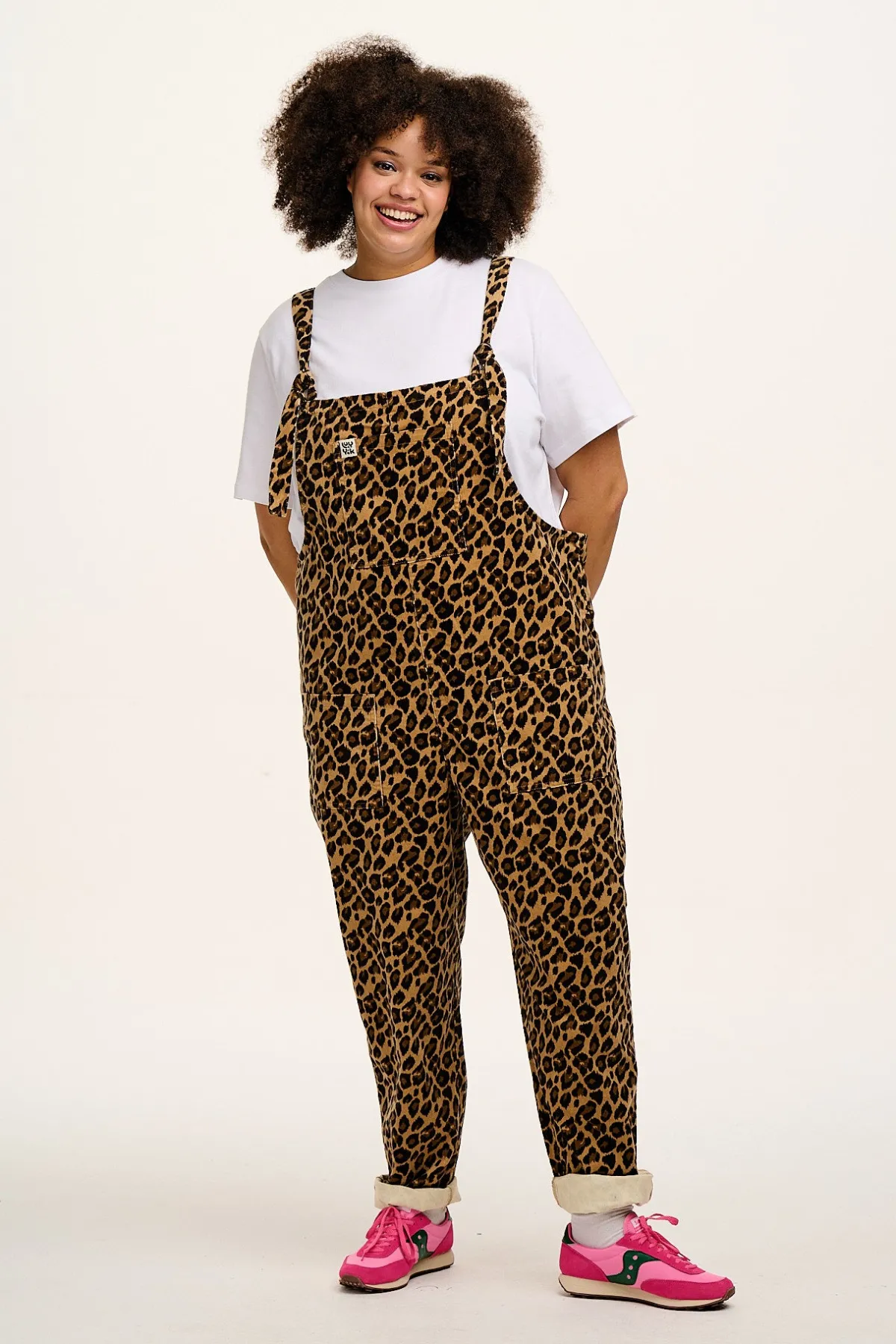 Online Original - Corduroy Dungarees in Leopard Print All Dungarees|Tall Range