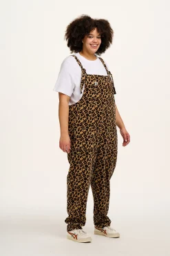 Online Original - Corduroy Dungarees in Leopard Print All Dungarees|Tall Range