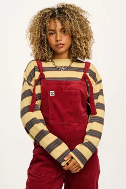 Sale Original - Corduroy Dungarees in Maroon All Dungarees|The Original - Tapered