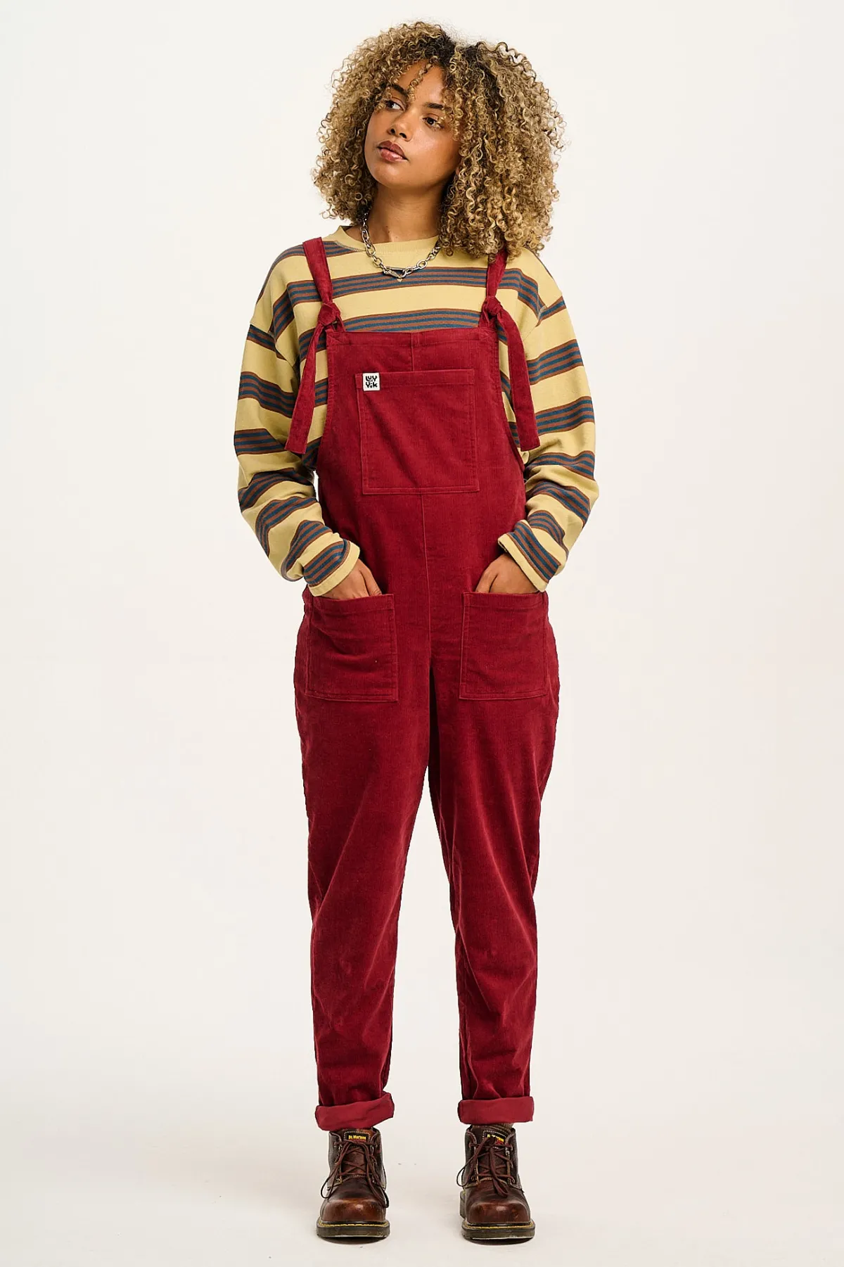 Sale Original - Corduroy Dungarees in Maroon All Dungarees|The Original - Tapered