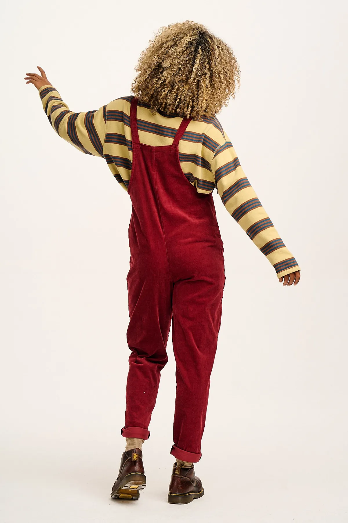 Sale Original - Corduroy Dungarees in Maroon All Dungarees|The Original - Tapered