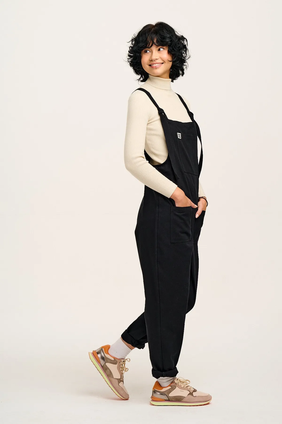 Best Original - Cotton Dungarees in Black All Dungarees|Petite Range