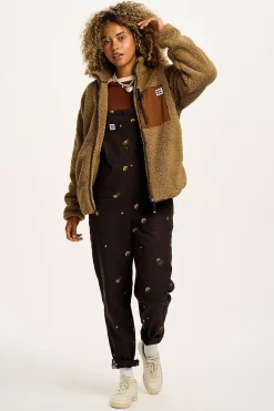 Discount Original - Cotton Dungarees in Brown with Clara Embroidery All Dungarees|The Original - Tapered