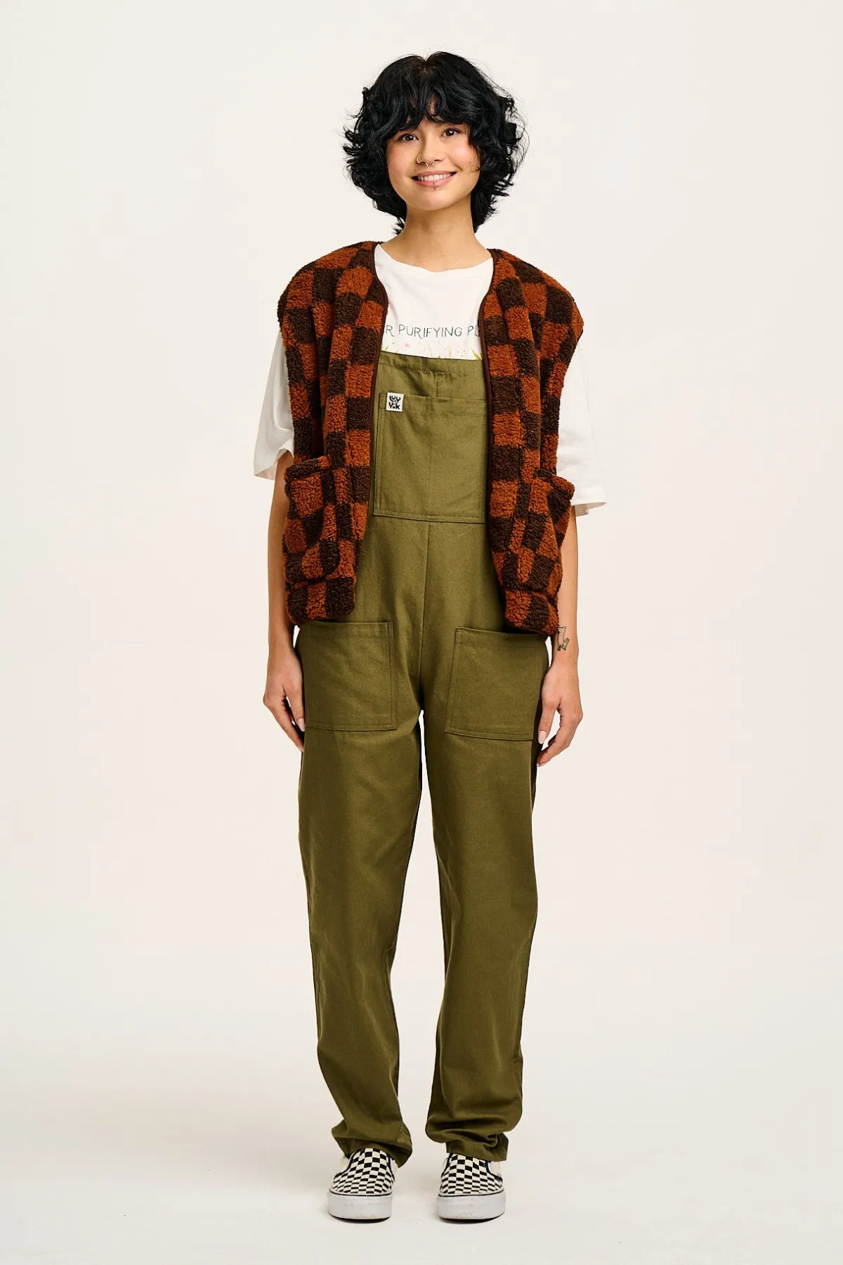 Hot Original - Cotton Dungarees in Dark Olive All Dungarees|Workwear Dungarees