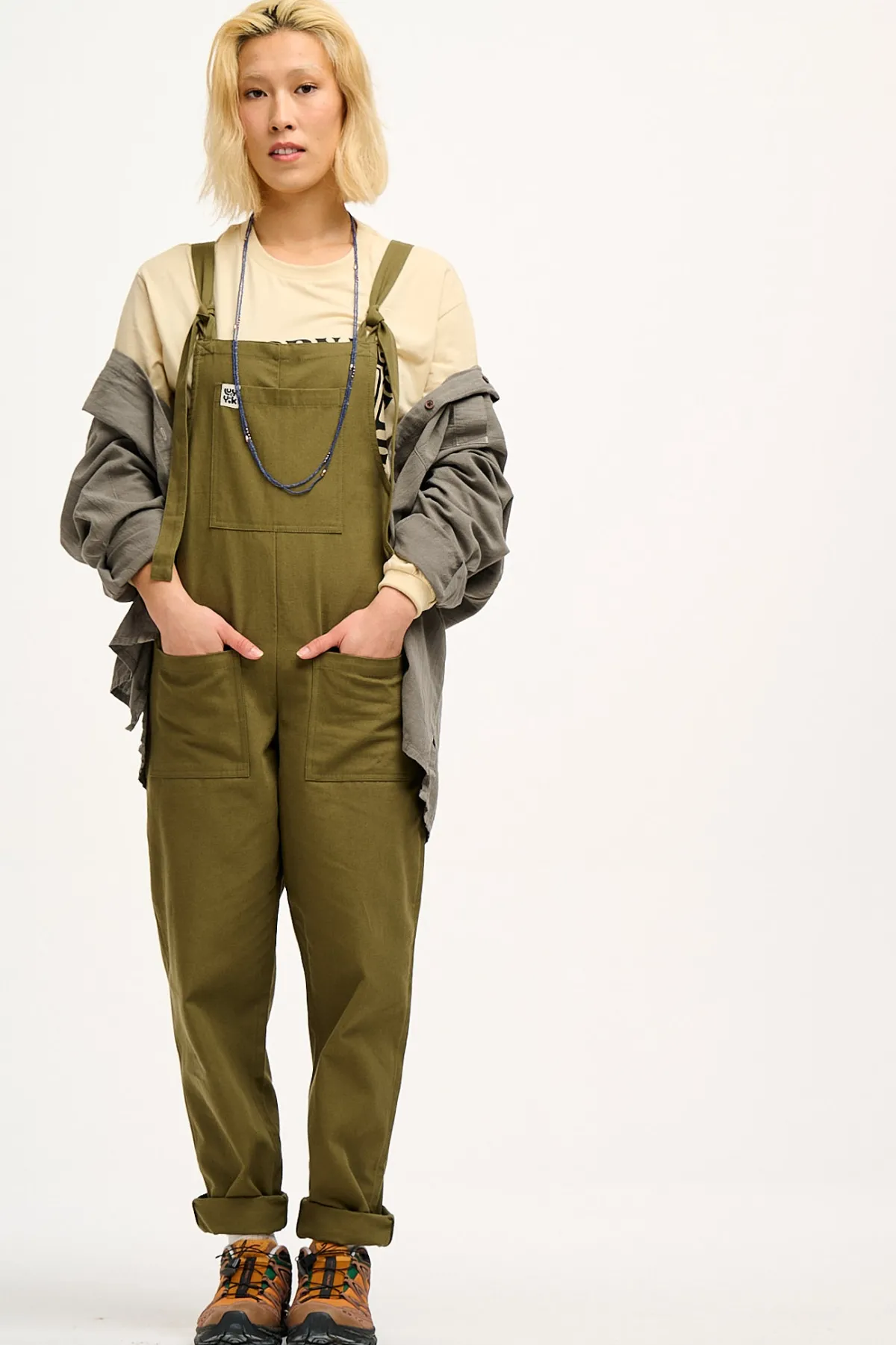 Hot Original - Cotton Dungarees in Dark Olive All Dungarees|Workwear Dungarees