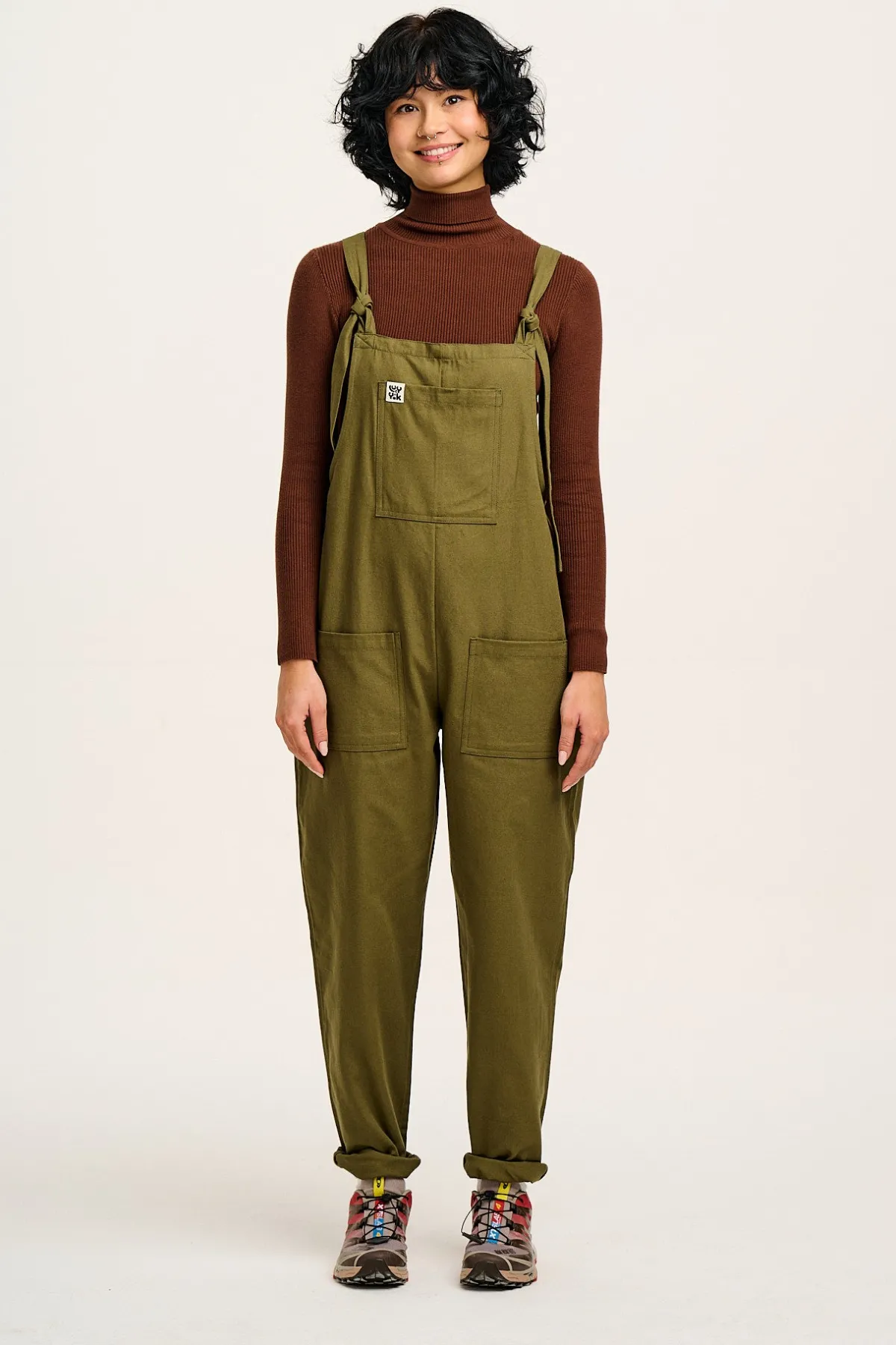 Hot Original - Cotton Dungarees in Dark Olive All Dungarees|Workwear Dungarees