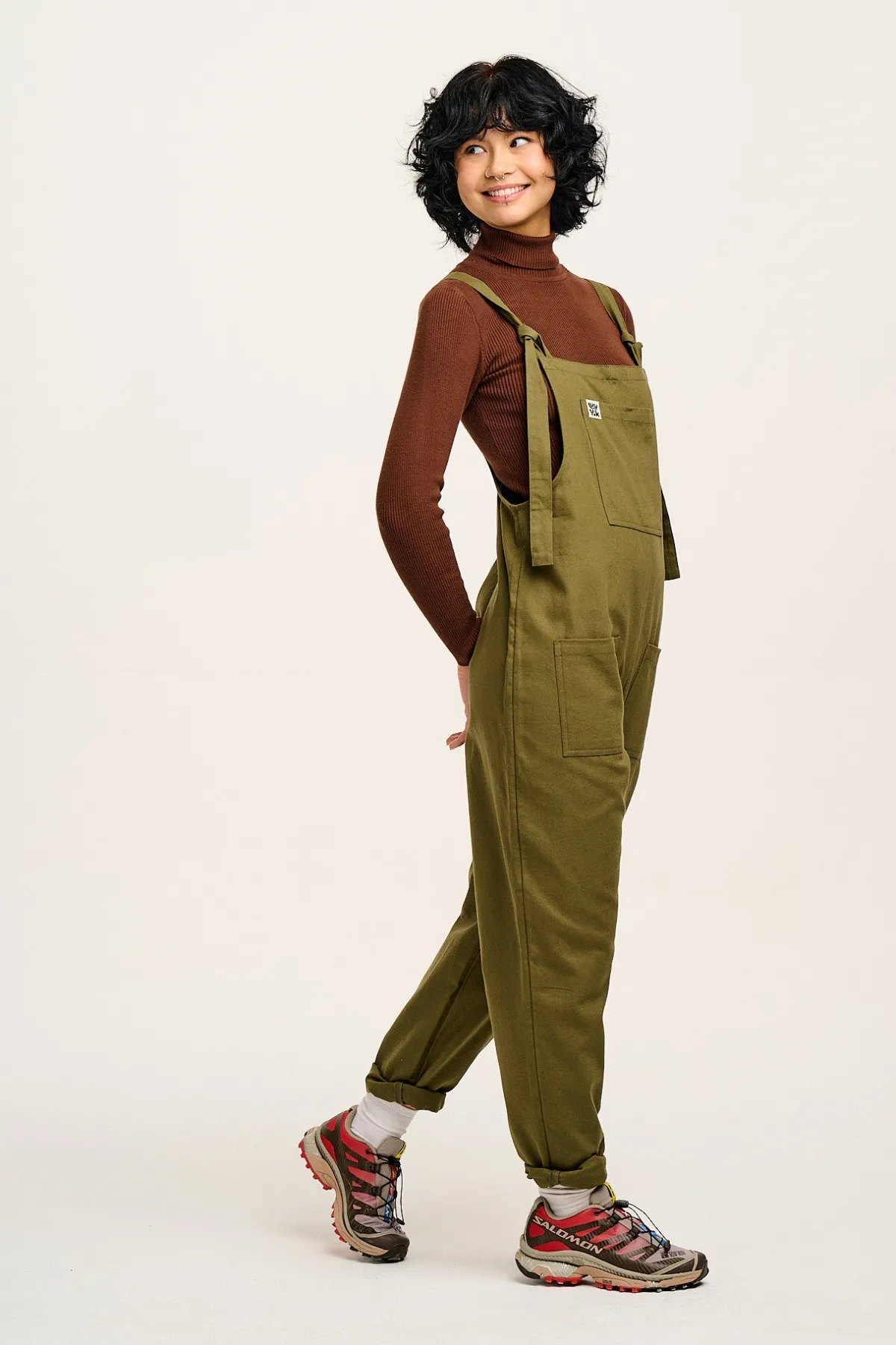 Hot Original - Cotton Dungarees in Dark Olive All Dungarees|Workwear Dungarees