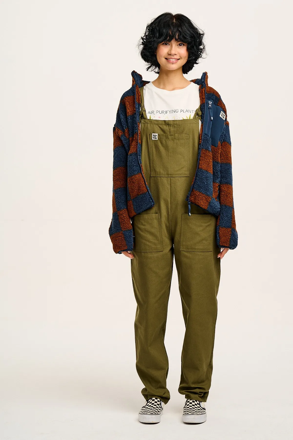 Hot Original - Cotton Dungarees in Dark Olive All Dungarees|Workwear Dungarees