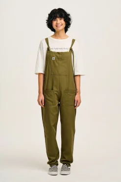 Hot Original - Cotton Dungarees in Dark Olive All Dungarees|Workwear Dungarees