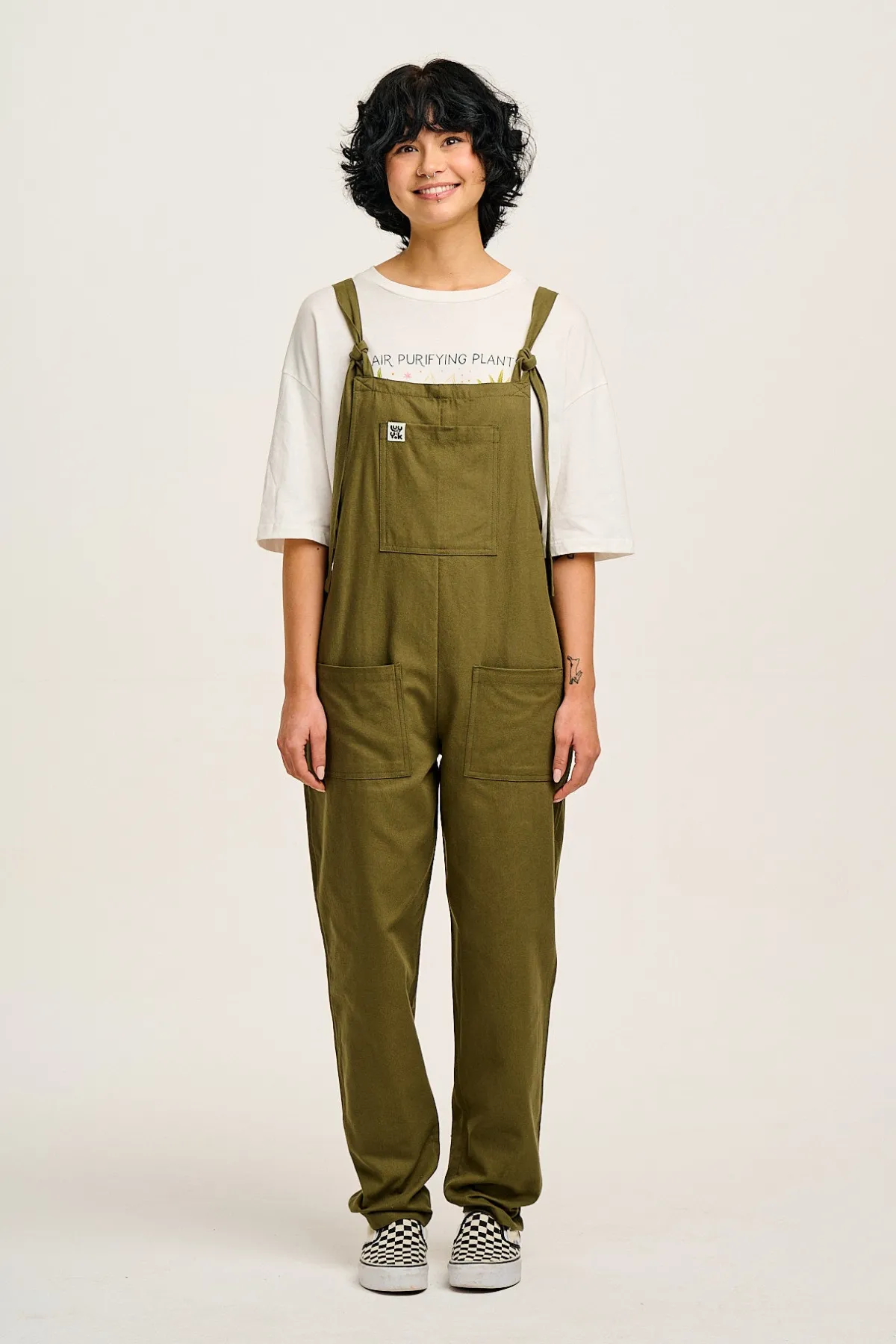 Hot Original - Cotton Dungarees in Dark Olive All Dungarees|Workwear Dungarees