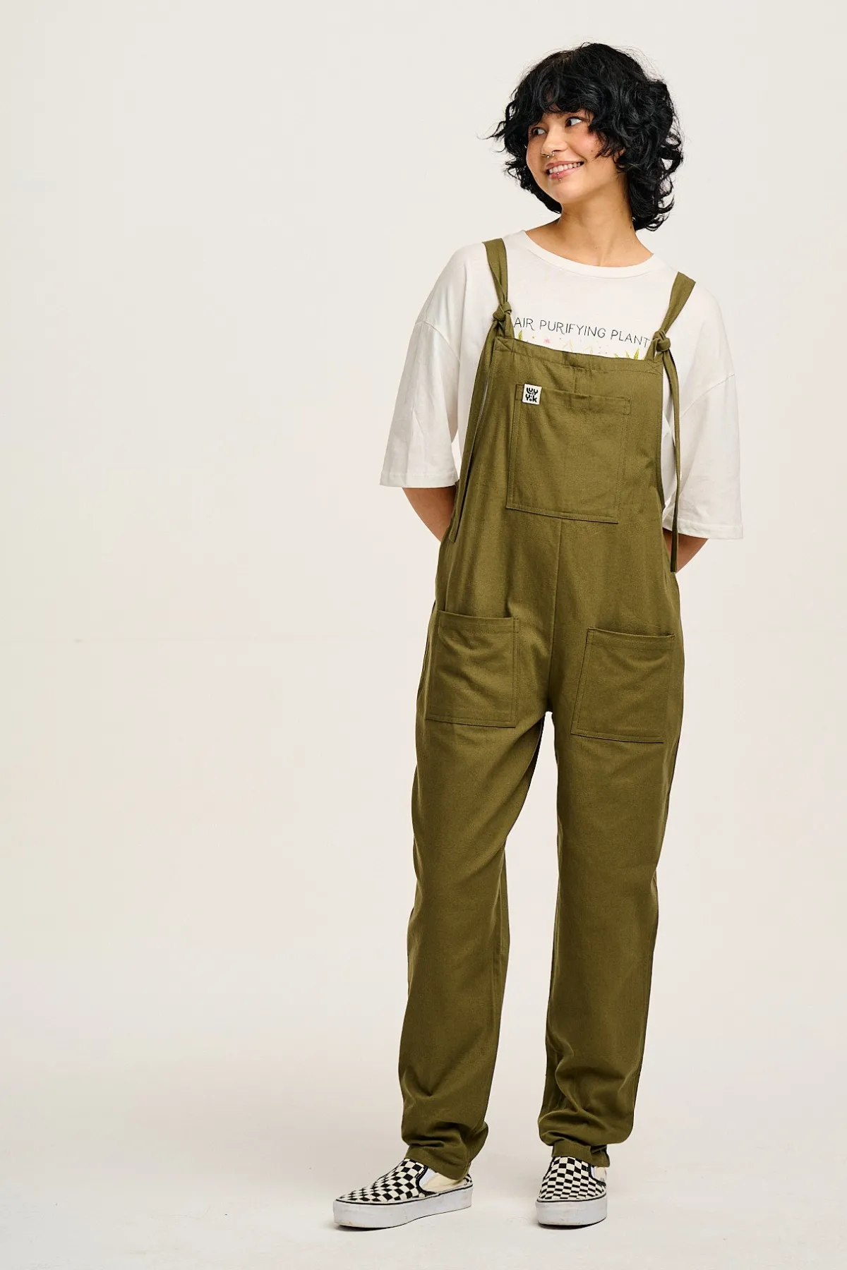 Hot Original - Cotton Dungarees in Dark Olive All Dungarees|Workwear Dungarees