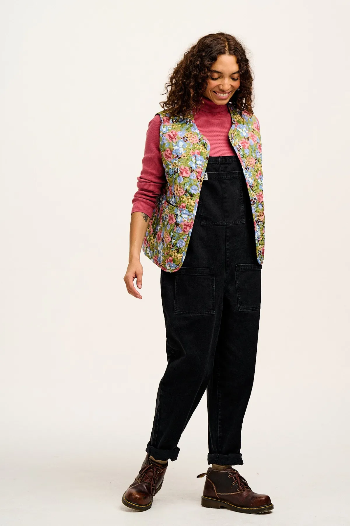 Clearance Original - Denim Dungarees in Washed Black All Dungarees|All Workwear