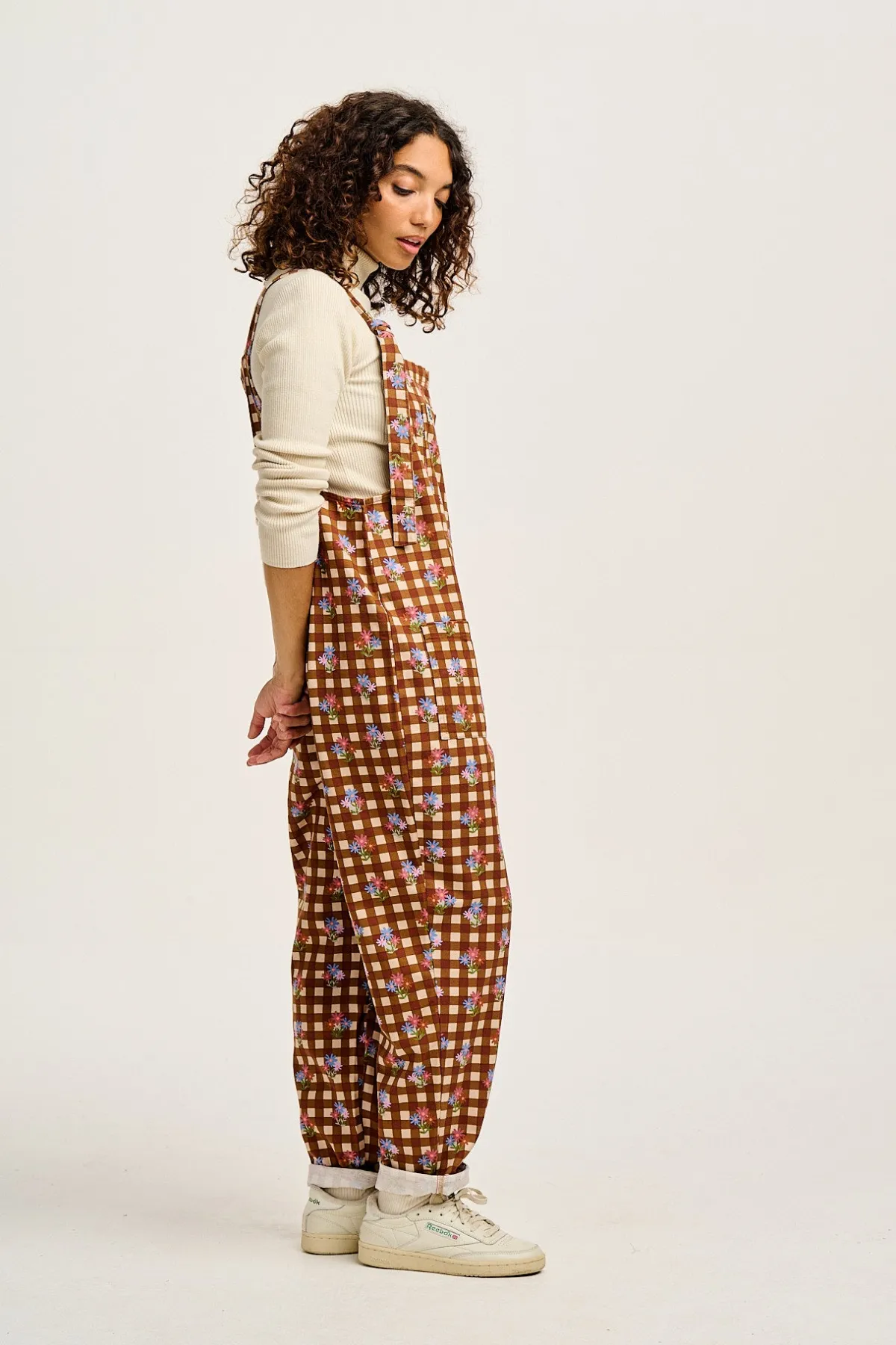 Best Original - Twill Dungaree in Meryl Check Print All Dungarees|The Original - Tapered