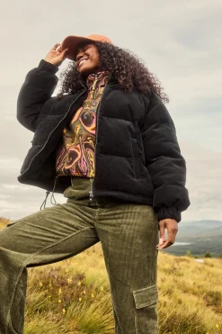 Sale Paloma - Corduroy Puffer Jacket in Black All Outerwear & Knitwear|Jackets