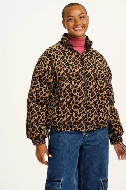 Discount Paloma - Corduroy Puffer Jacket in Leopard Print All Outerwear & Knitwear|Jackets