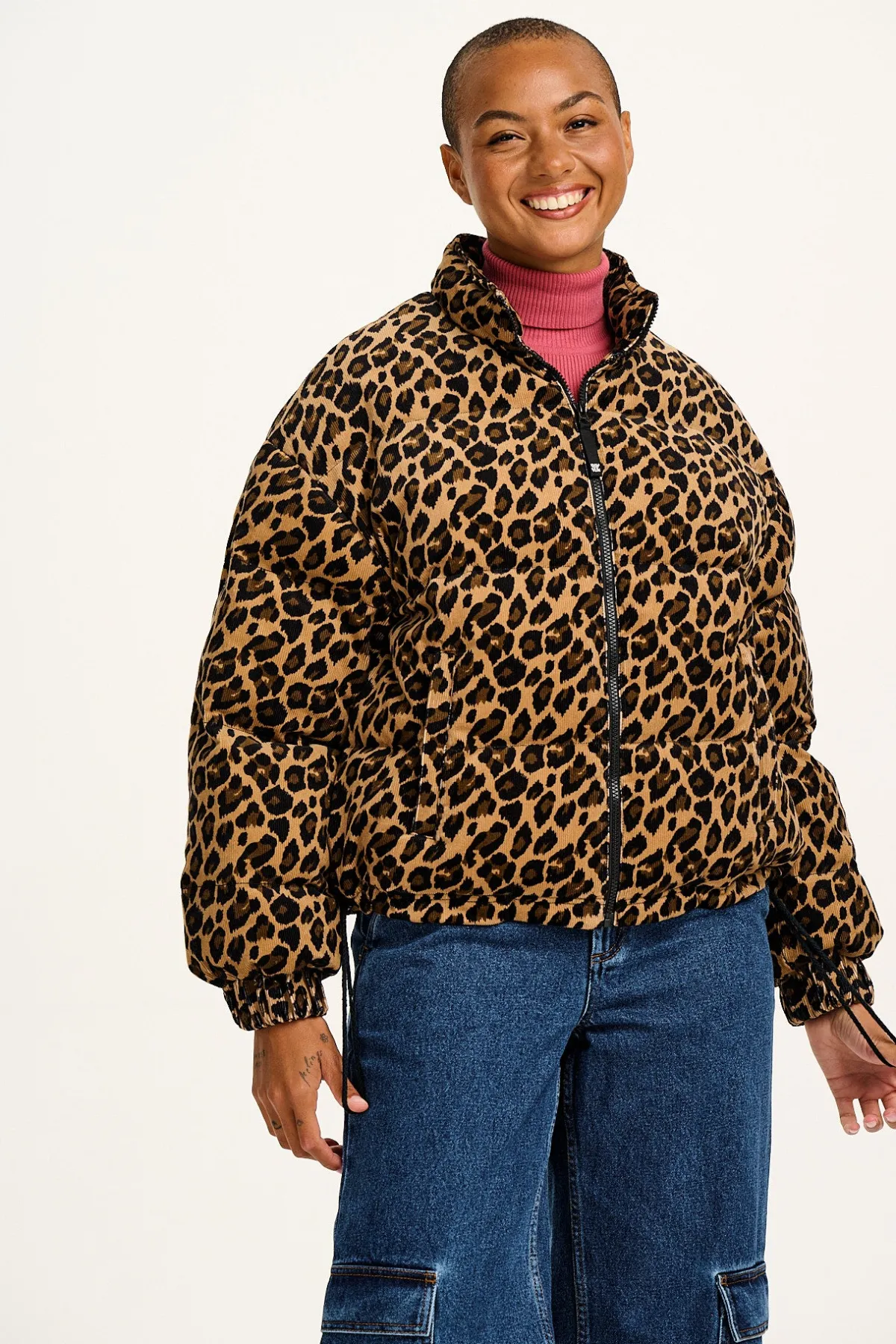 Discount Paloma - Corduroy Puffer Jacket in Leopard Print All Outerwear & Knitwear|Jackets