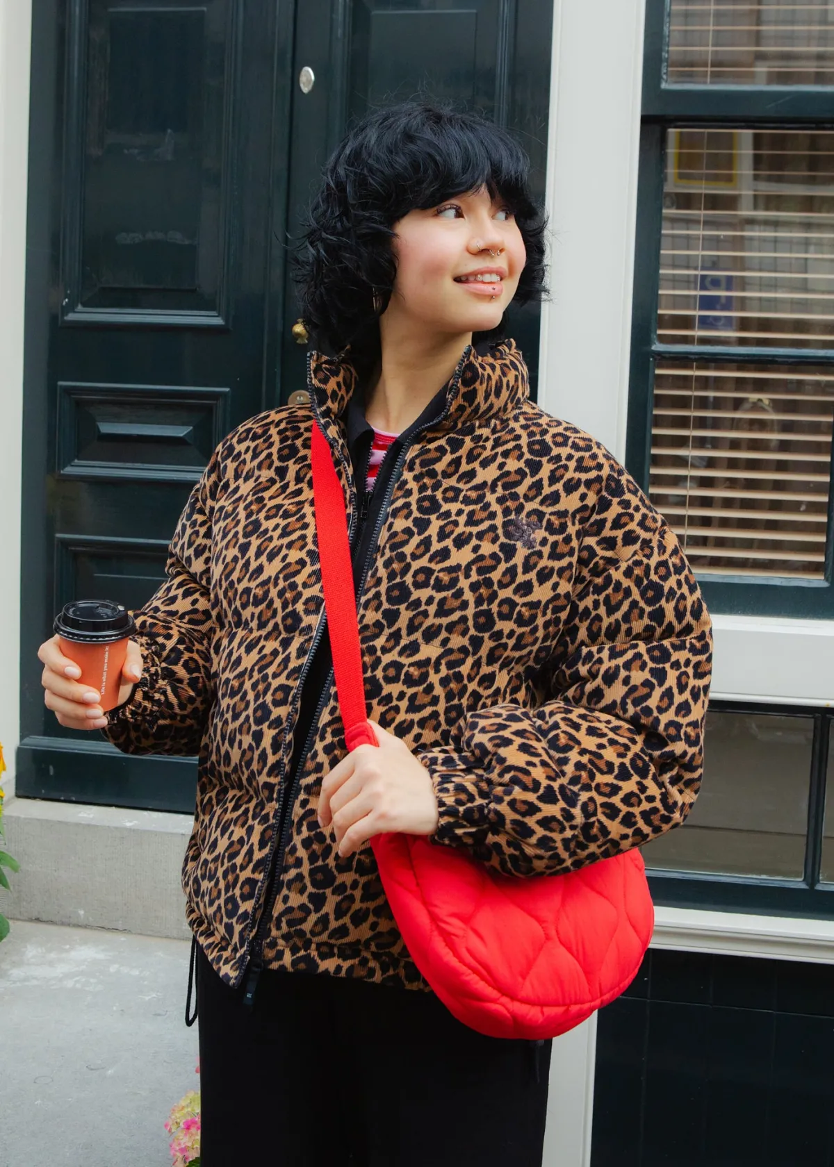 Discount Paloma - Corduroy Puffer Jacket in Leopard Print All Outerwear & Knitwear|Jackets