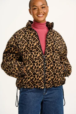 Discount Paloma - Corduroy Puffer Jacket in Leopard Print All Outerwear & Knitwear|Jackets