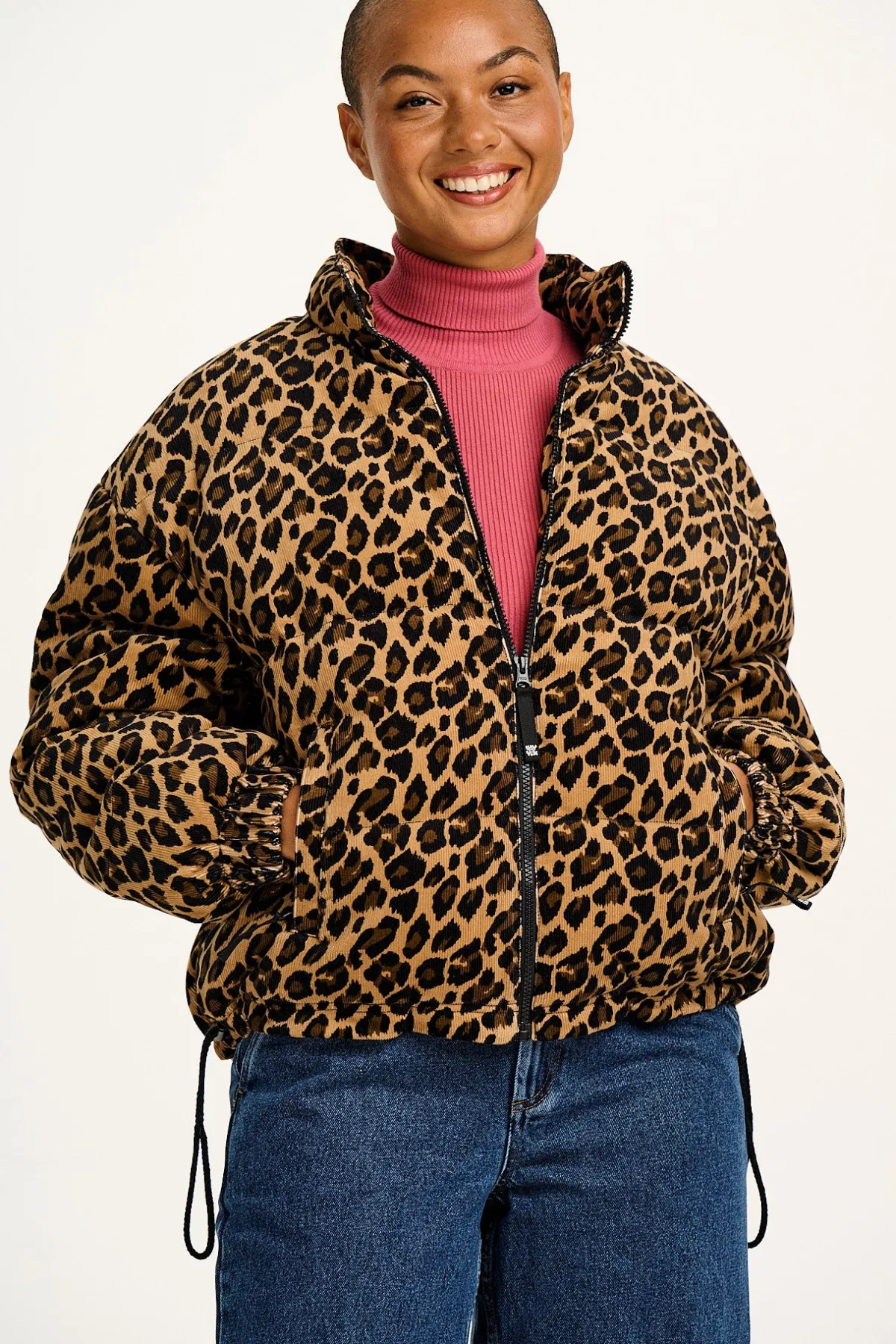 Discount Paloma - Corduroy Puffer Jacket in Leopard Print All Outerwear & Knitwear|Jackets