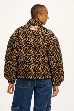 Discount Paloma - Corduroy Puffer Jacket in Leopard Print All Outerwear & Knitwear|Jackets