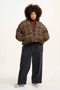 Discount Paloma - Corduroy Puffer Jacket in Leopard Print All Outerwear & Knitwear|Jackets