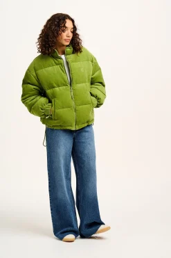 Online Paloma - Corduroy Puffer Jacket in Leaf Green All Outerwear & Knitwear|Jackets