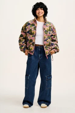 Hot Paloma - Corduroy Puffer Jacket in Portobella Mushroom Print All Outerwear & Knitwear|Jackets