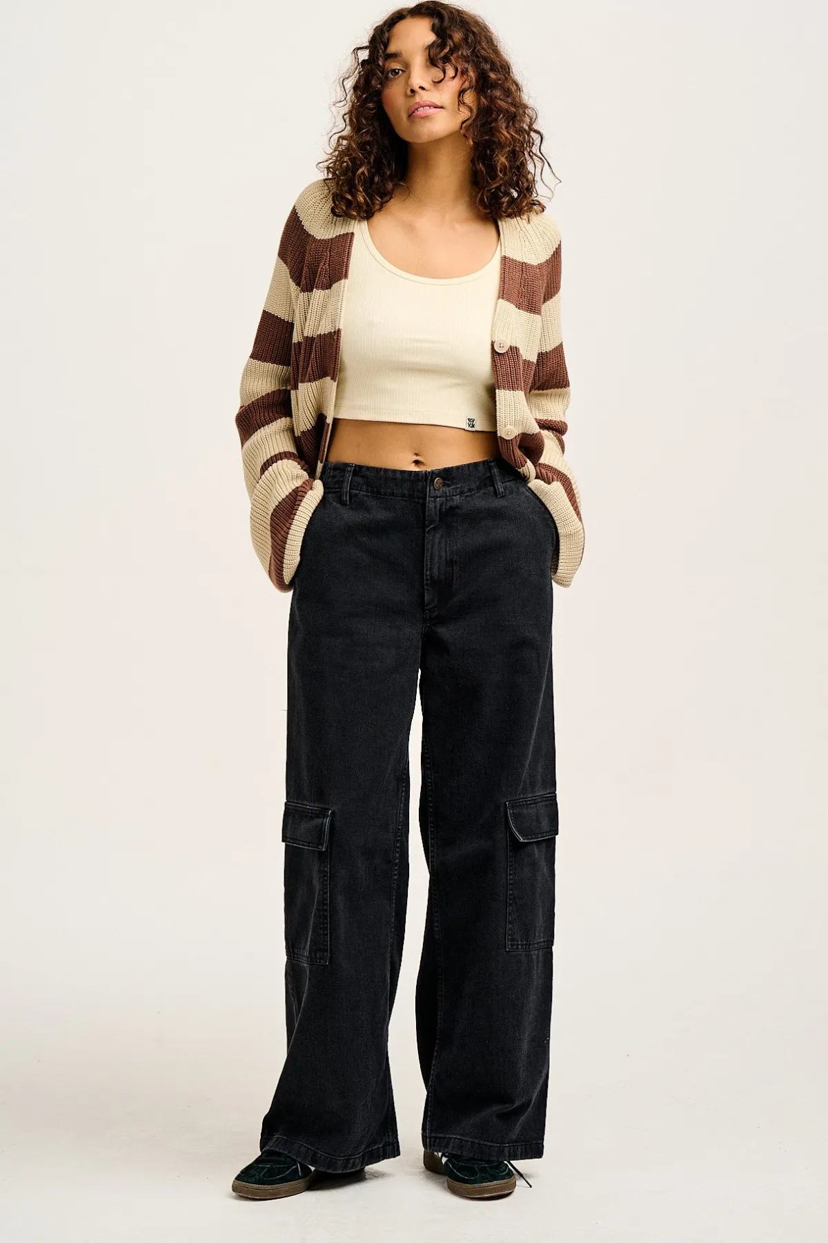 Hot Phoenix - Cargo Trousers in Black Denim All Bottoms|Jeans