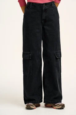 Hot Phoenix - Cargo Trousers in Black Denim All Bottoms|Jeans