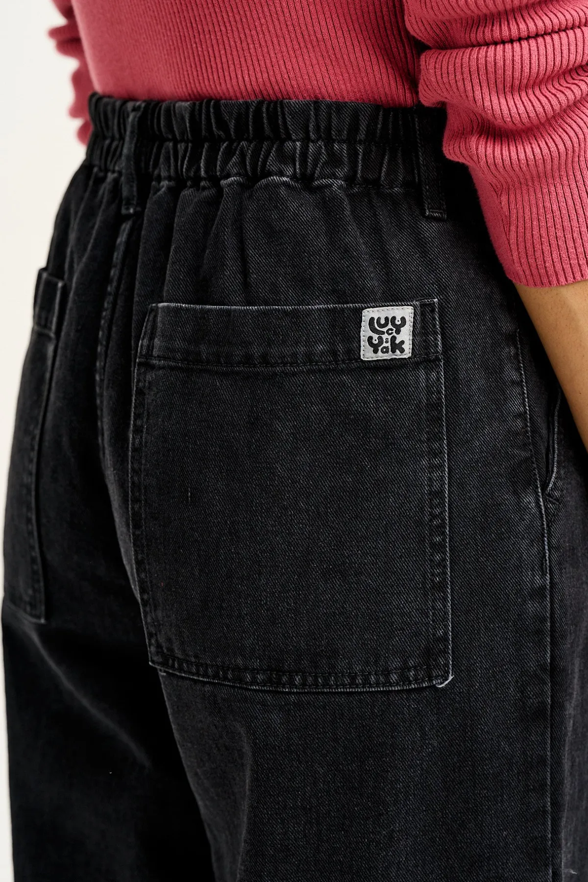 Hot Phoenix - Cargo Trousers in Black Denim All Bottoms|Jeans