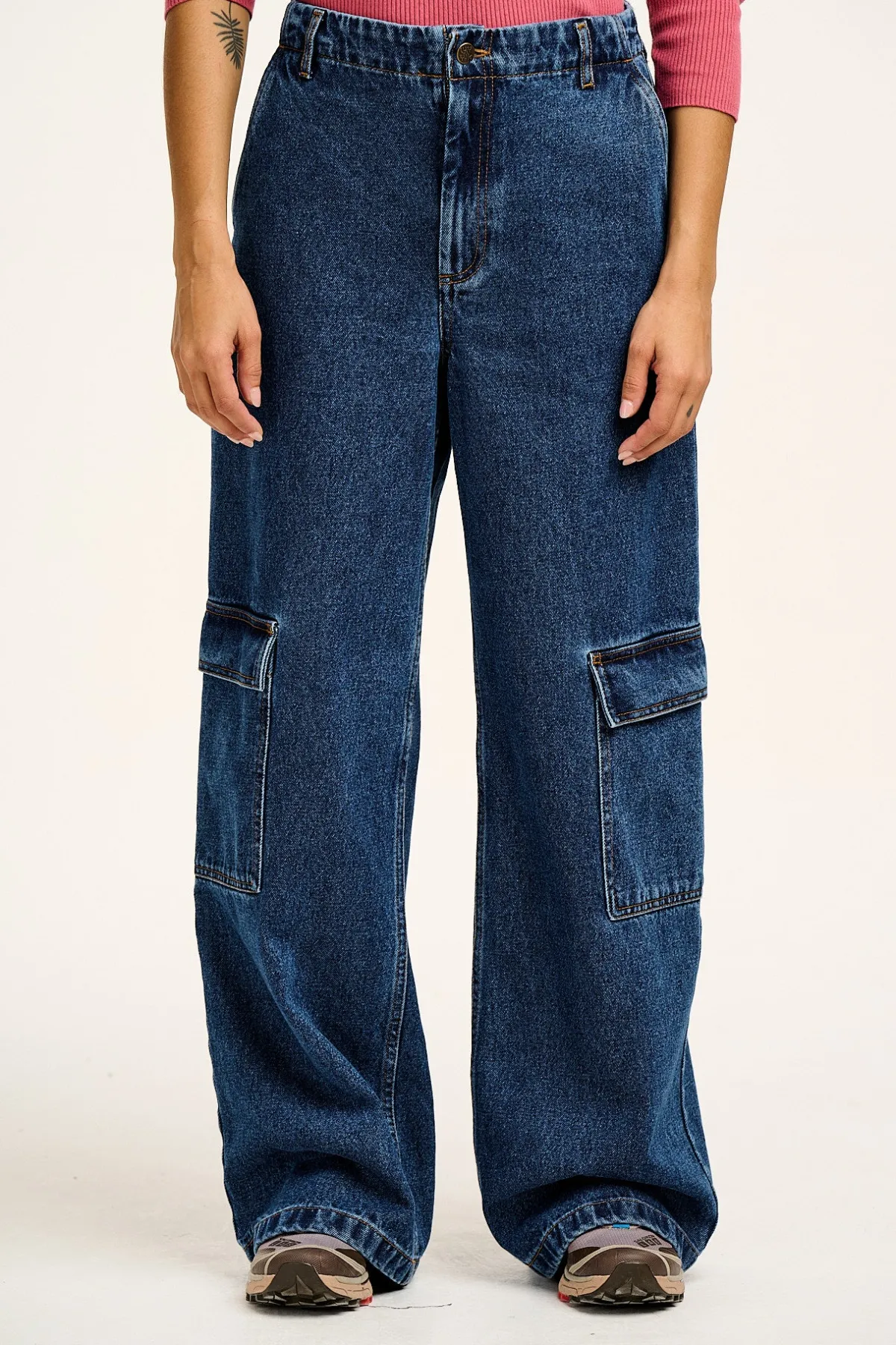 Best Phoenix - Cargo Trousers in Blue Denim All Bottoms|Jeans