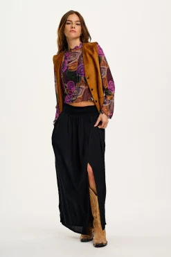 Hot Poppy - Elasticated Waist Skirt in Black All Bottoms|All Dresses & Skirts