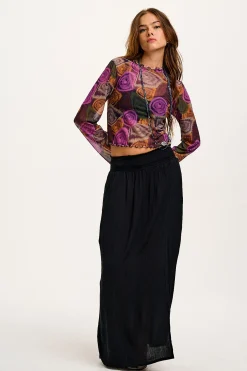 Hot Poppy - Elasticated Waist Skirt in Black All Bottoms|All Dresses & Skirts