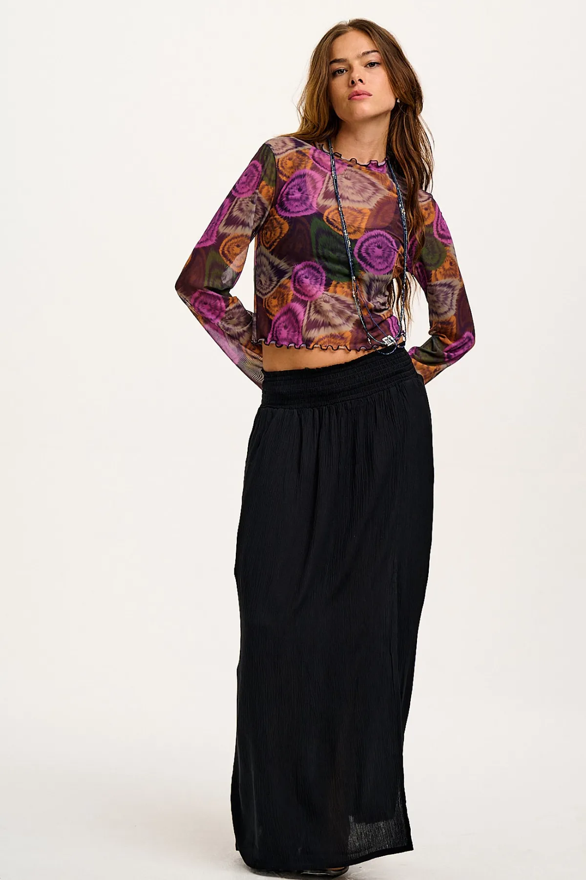 Hot Poppy - Elasticated Waist Skirt in Black All Bottoms|All Dresses & Skirts