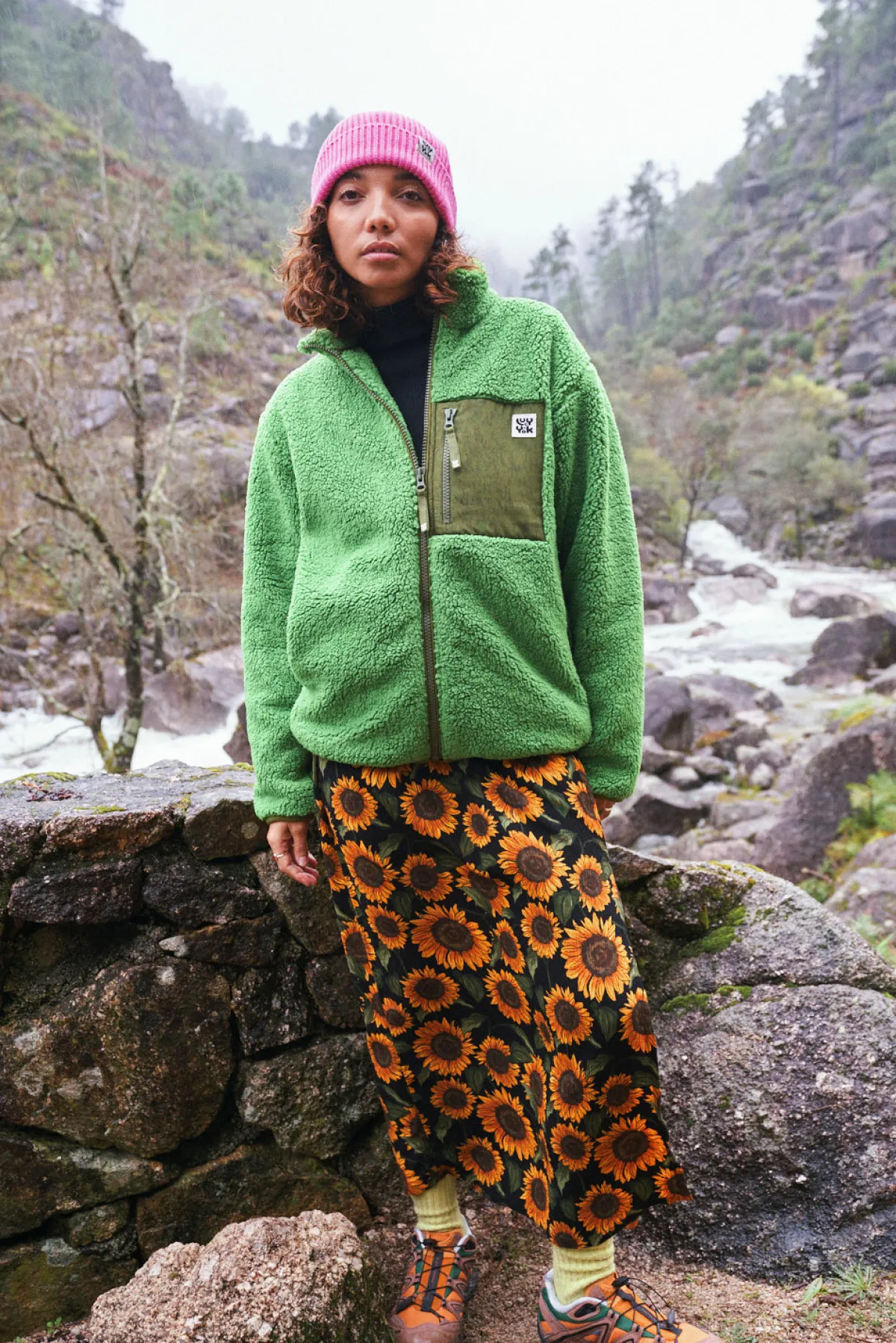 Discount Poppy - Elasticated Waist Skirt in Sunflowers Print All Bottoms|All Dresses & Skirts