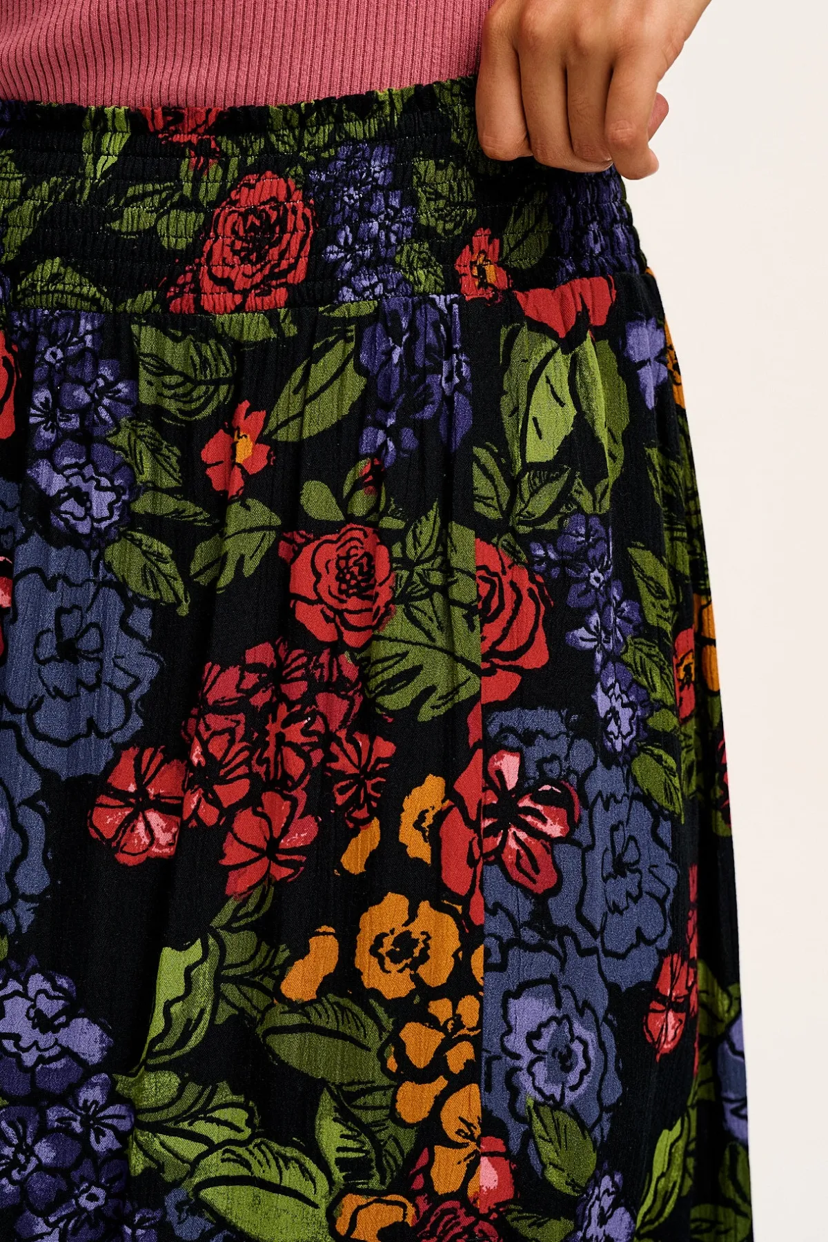 Clearance Poppy - Elasticated Waist Skirt in Maria Print All Bottoms|All Dresses & Skirts