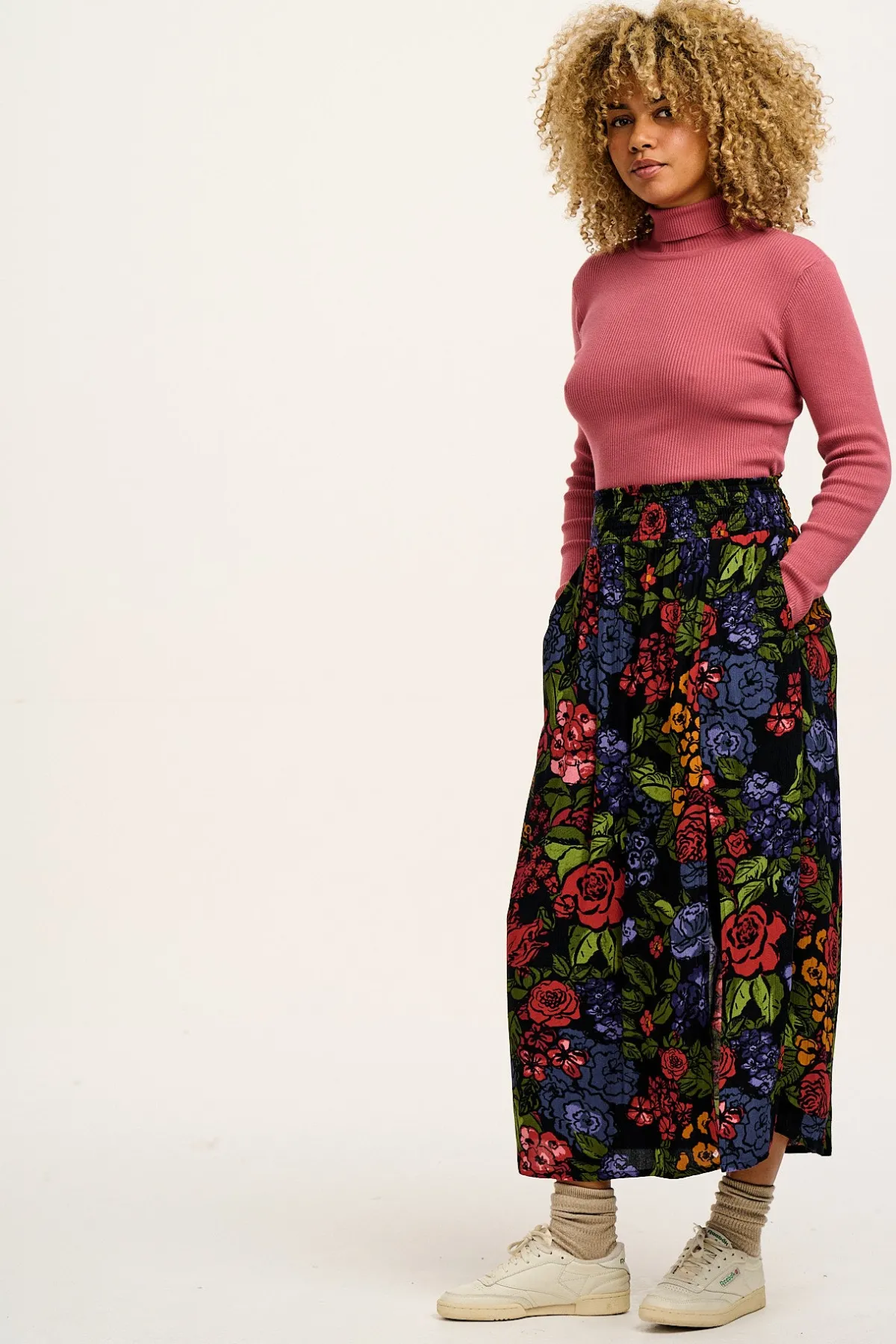 Clearance Poppy - Elasticated Waist Skirt in Maria Print All Bottoms|All Dresses & Skirts