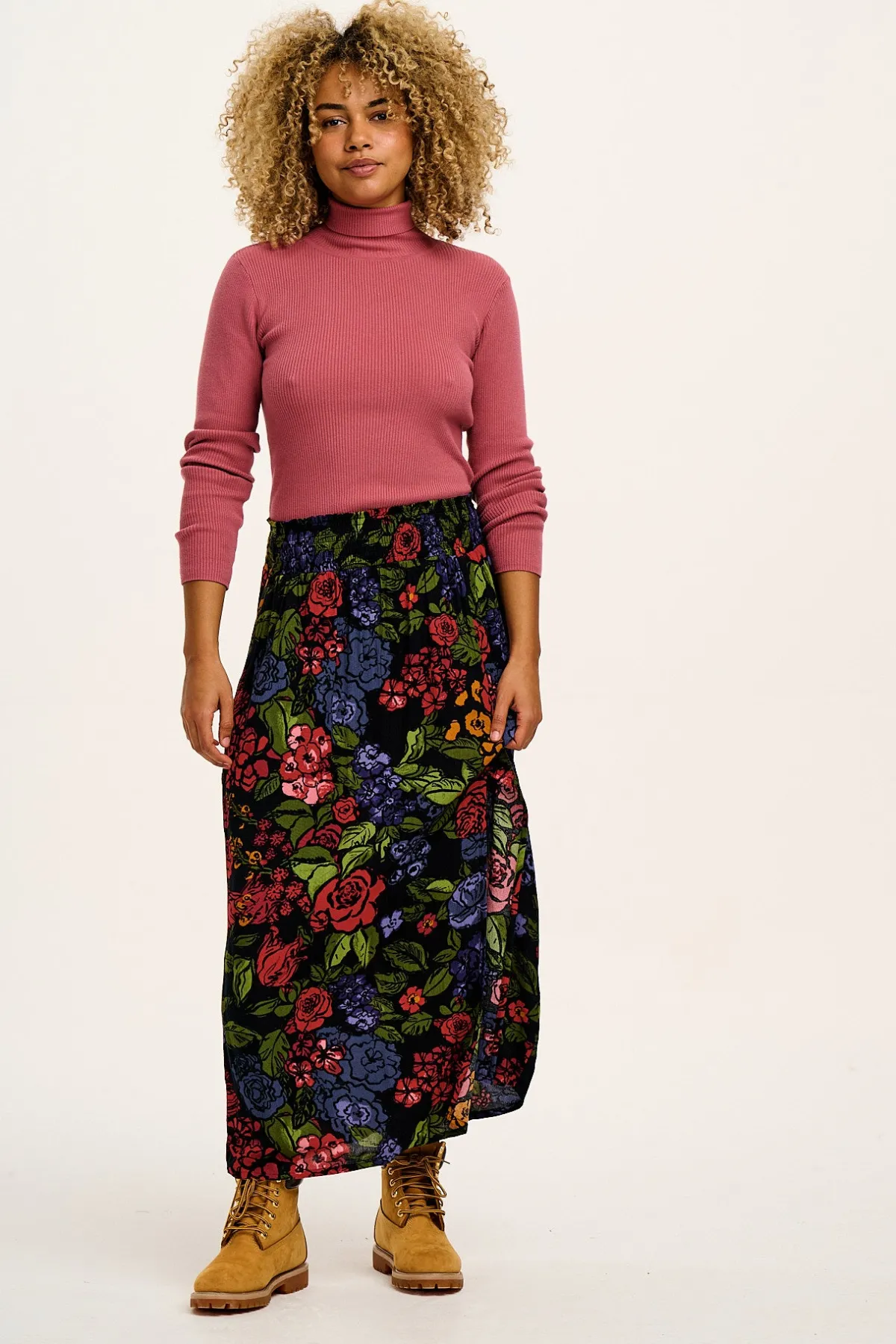 Clearance Poppy - Elasticated Waist Skirt in Maria Print All Bottoms|All Dresses & Skirts
