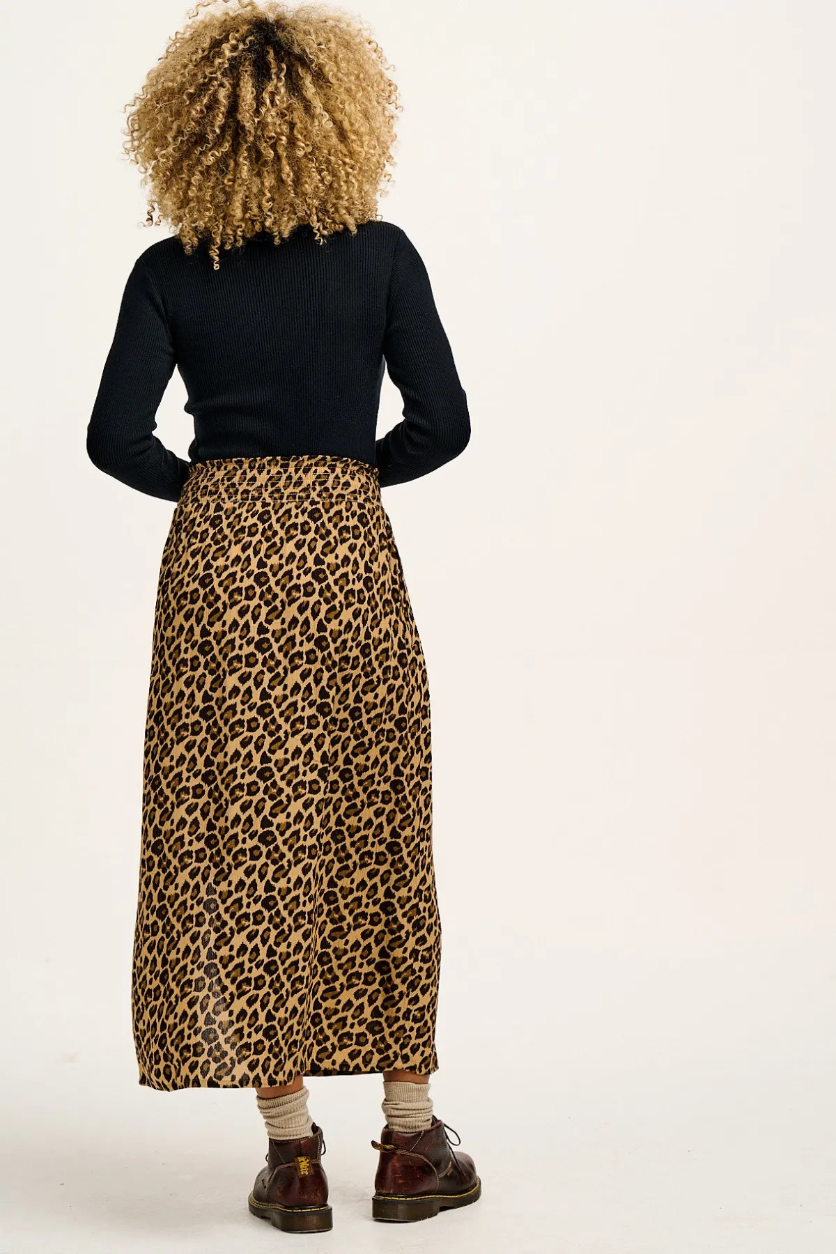 Fashion Poppy - Elasticated Waist Skirt in Leopard Print All Bottoms|All Dresses & Skirts